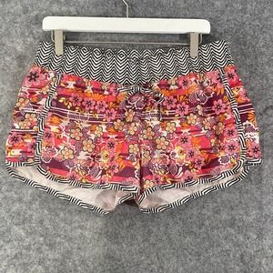 Athleta Shorts 10 Pink Floral Lanai Running Boardshort Mid Rise Athletic
